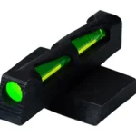 Hi-Viz HIVIZ LITEWAVE front sight, black angled view with bright green fiber-optic insert