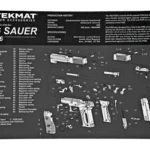 TEKMAT PISTOL MAT SIG P226 black mat with white SIG Sauer P226 parts diagram and text
