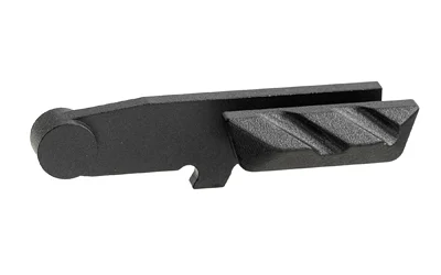 TYRANT P365 Extended Slide Catch, black angled side view with grooved extended pad