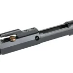 LANTAC E-BCG 556 Side Charge NIB, silver and black angled side view with extended charging handle