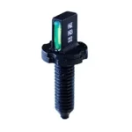 Hi-Viz AR Vertical Tritium Front Sight, black threaded sight with green insert, angled front view