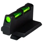 Hi-Viz HIVIZ RED HAWK FRONT SIGHT, black angled view with three bright green sight inserts