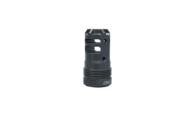 LANTAC 6MM Dragon Plan B SHT 5/8X24, black front angled view with ports and threaded base