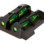 Hi-Viz HIVIZ LITEWAVE REAR TAURUS G3/G4 two black rear sights with green inserts, angled view
