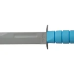 KA-BAR Knives KBAR SPACE-BAR KNIFE BLU/GRY W/STH gray fixed blade with blue ribbed handle
