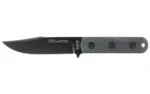 KA-BAR Knives KBAR EK50 CLIP POINT, black left-side view with clip-point blade and riveted handle