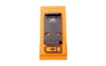 C&H PLT SA ECHELON TO HOLO EPS, top view of black plate with holes and notched end on orange packaging