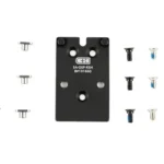 C&H SA XDM OSP to RMR/407C/507C plate, top view with black plate and assorted screws