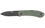 KA-BAR Knives KBAR Dozier Folding Hunter side view with black blade and green handle