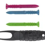 KA-BAR Knives KBAR KA-PAR Tees & Divot Tool with black tool and pink, blue and green tees