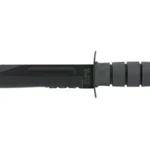 KA-BAR Knives KBAR FIGHTING KNF black side view with clip-point blade, guard and grooved handle