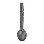 KA-BAR KBAR KRUNCH SPOON/STRAW black spoon and straw utensil in front view with ribbed handle