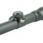 BSA PISTOL SCOPE 2X20 black angled side view with adjustment turret and ribbed eyepiece