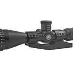BSA TACT WPN 3-12X40 MIL DOT BLK, black right-side view with large objective, turrets and mount