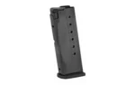 Kel-Tec PF9 black magazine, angled side view with witness holes and extended baseplate
