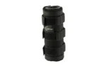 Cole-TAC COLETAC HTP 6" SUPPRESSOR COVER BLK, black upright view with straps and logo