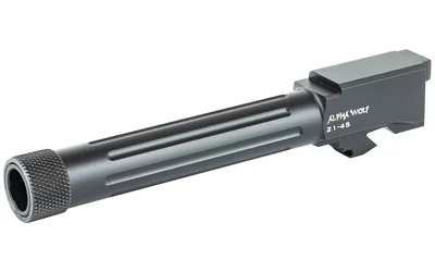 LWD ALPHAWOLF BBL FOR G21 black angled view with fluted barrel and threaded muzzle