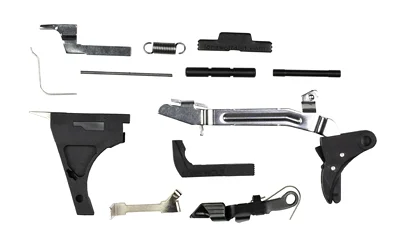 primary-8860 Lone Wolf Distributors LWD Lower Parts Kit Fullsize, black and silver components arranged flat
