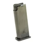 Kel-Tec MAG KELTEC P3AT gray metal pistol magazine in angled front view with black base plate