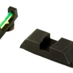 Ameriglo for Glock Low FO green and black sights, angled view with fiber-optic front