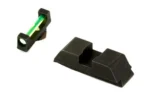 Ameriglo for Glock Low FO green and black sights, angled view with fiber-optic front