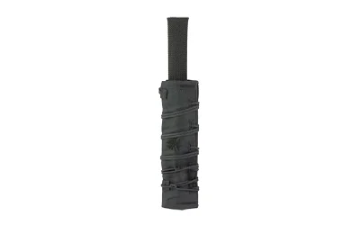 Burn Proof Gear BPG Suppressor Cover Heavy black, upright view with black pull tab