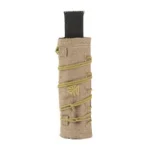 Burn Proof Gear BPG SUPPRSSR CVR HVY 8" X 1.5" FDE, tan vertical view with cord wrapping