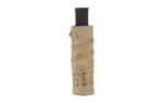 Burn Proof Gear BPG SUPPRSSR CVR HVY 8" X 1.5" FDE, tan vertical view with cord wrapping