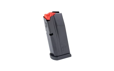 primary-8959 Heckler & Koch VP9CC magazine black, angled front view with flush floorplate and orange follower