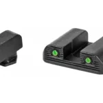 AMERIGLO TROOPER FOR GLK 42/43 GRN black angled view of front and rear sights with green dots