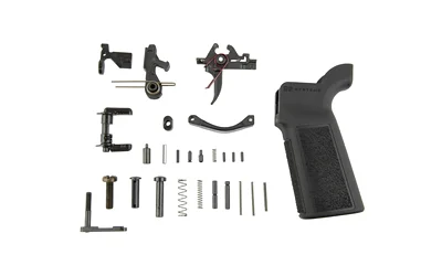primary-9029 SOLGW E-Blaster Guts L2S Ambi Safety black parts kit laid out with grip, trigger and springs