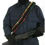 BLACKHAWK BH SHTGN BANDOLIER, black cross-body bandolier holding multicoloured shotgun shells