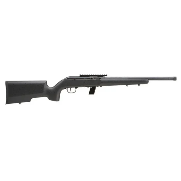 Savage Arms 64 TR-SR Rifle, black right-side view with black stock, top rail and long barrel