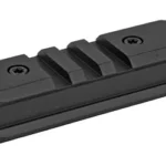 WARNE SL Sling Swivel Accessory Rail, black angled top view with rail slots and screws