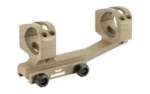 WARNE GEN 2 EXTND SKELETON, tan angled side view with two scope rings and extended base