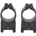 WARNE MAXIMA matte black scope rings, front view showing two extra-high rings