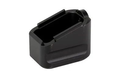 primary-9257 Warne MAG EXT FOR CZ 75 +4 BLK, black magazine extension in angled top view