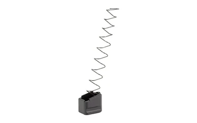 WARNE magazine extension for S&W M&P, black base with coiled spring shown above
