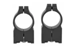 Warne Maxima Rug M77 high rings, black pair shown from front with circular openings