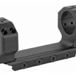 WARNE SL 1PC PREC MNT 30MM MSR BLK black, angled side view with two rings and long base