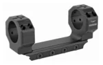 WARNE SL 1PC PREC MNT 30MM MSR BLK black, angled side view with two rings and long base