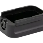 Warne Mag Ext for GLK 17/22 +3/2 BLK, black angled view with open top and side screw