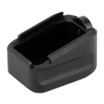 Warne Mag Ext S&W M&P 9/40 +3/2 BLK, black angled view with open top and ridged sides