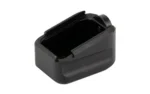 Warne Mag Ext S&W M&P 9/40 +3/2 BLK, black angled view with open top and ridged sides