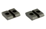 Warne Maxima Marlin Levered 2PC BSE, angled view of two dark gray bases with screw holes