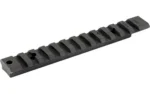 Warne Vapor Rail, black angled top view with multiple mounting slots
