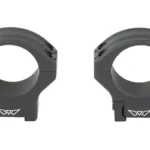 Warne Hyperlite Tikka 30mm medium rings, pair in black shown from the front