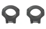 Warne Hyperlite Tikka 30mm medium rings, pair in black shown from the front