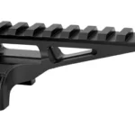 Warne Skyline 35mm Divingboard, black angled view with raised rail and skeletonized support