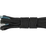 UST PARACORD 550 black bundled cord with blue carabiner, top view